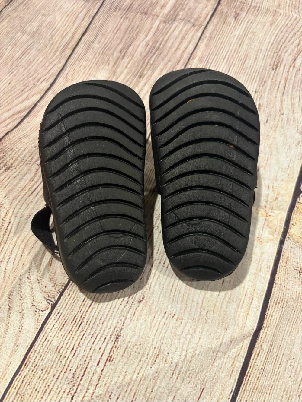 Nike Kawa Black Slides with White Swoosh